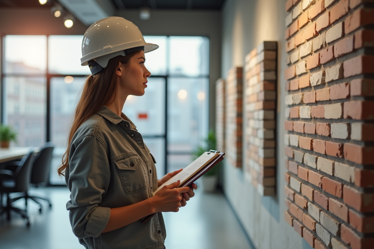 Architecte évalue des échantillons de matériaux intérieurs