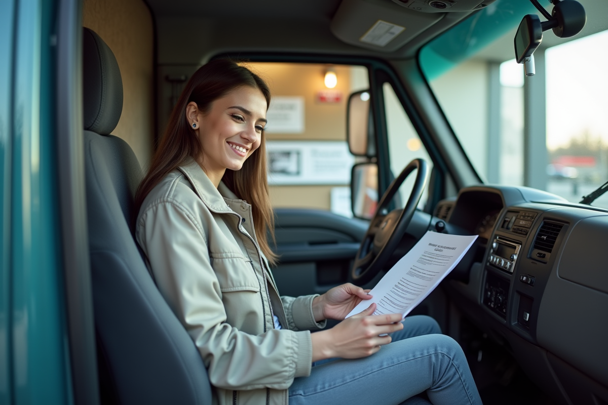 Femme signant un contrat de location dans un bureau