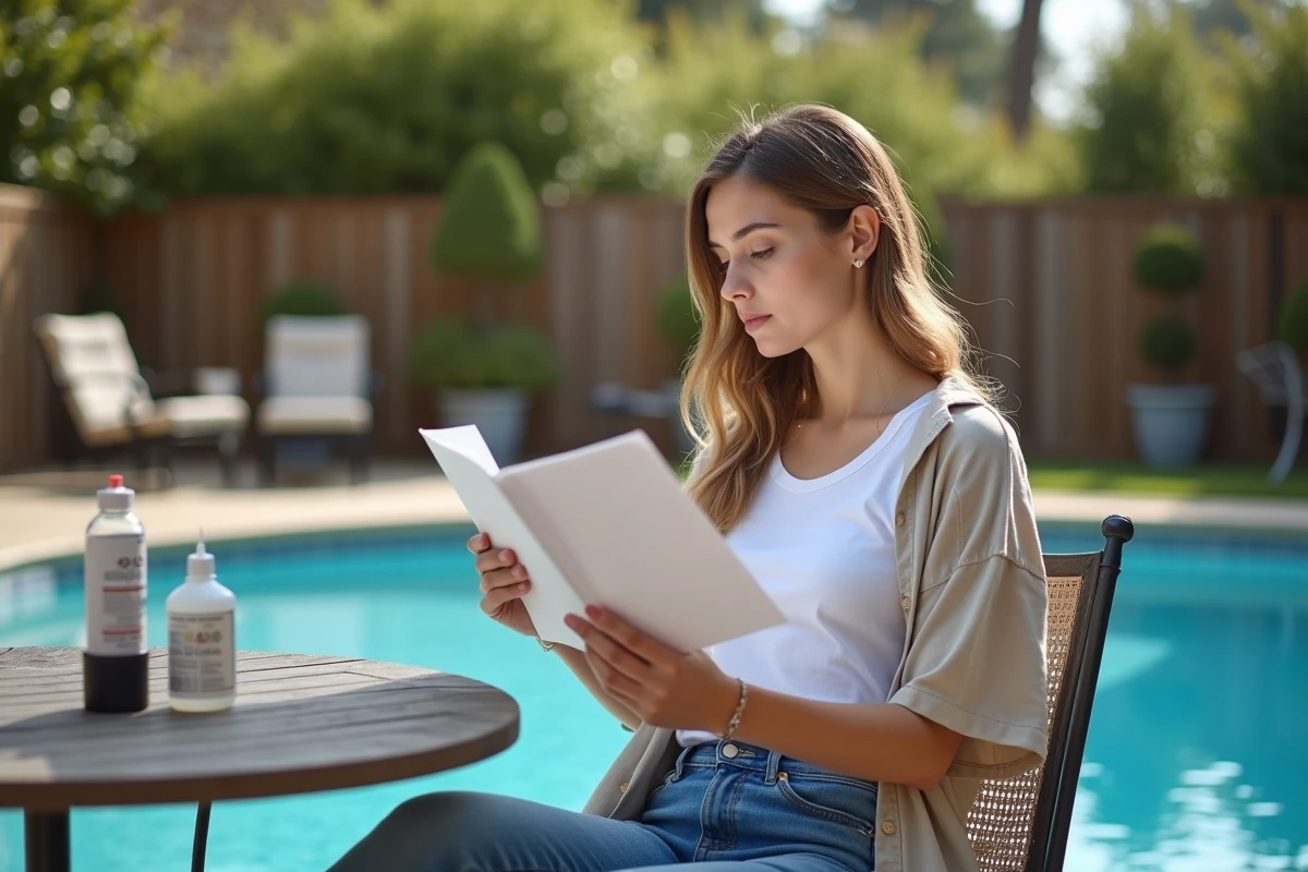 Jeune femme lisant un guide d